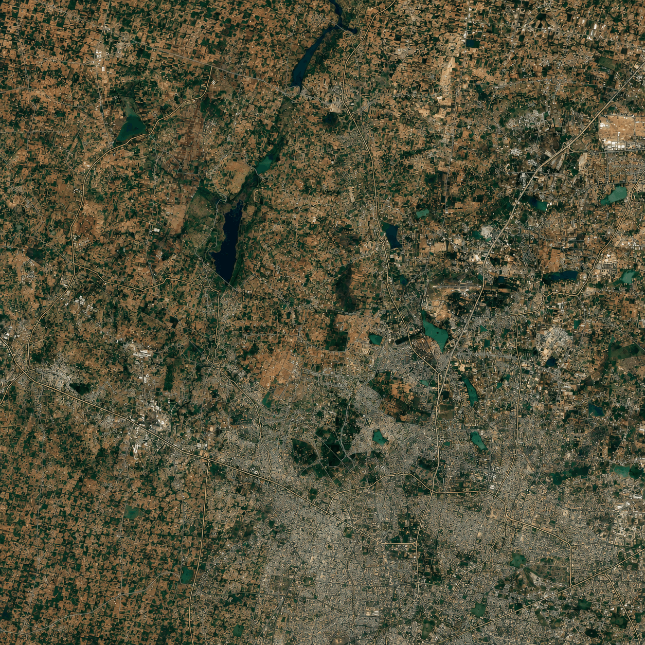 Raw Agricultural Satellite Terrain Bengaluru